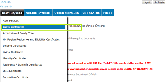  Caste Certificate in Karnataka- Step 7