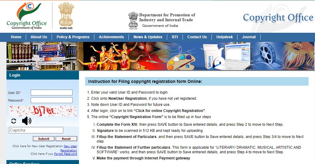 Copyright Official Website - Copyright Registration form