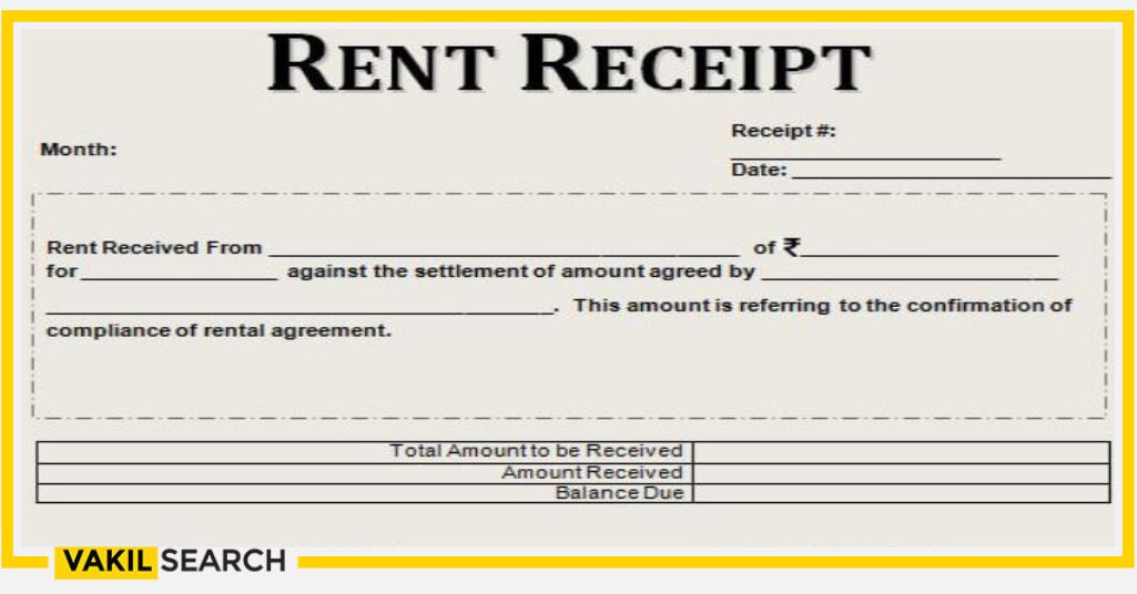 Rent Receipt Format Sample Filled