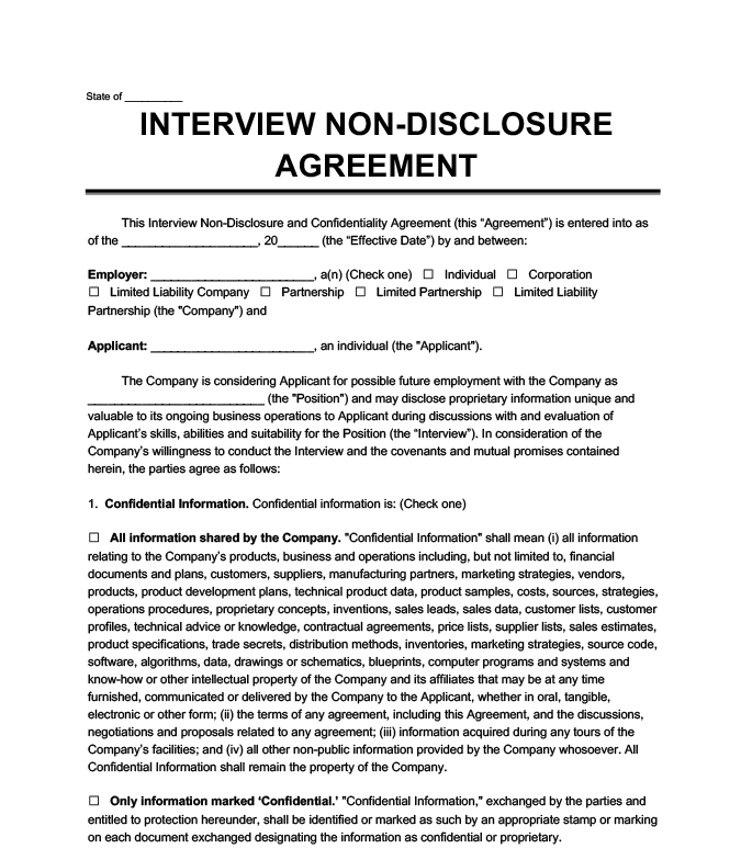 Breach of Non Disclosure Agreement - Sample NDA