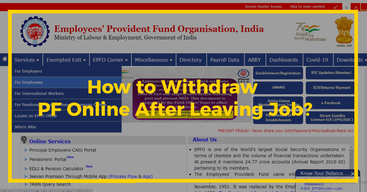 How to Withdraw PF Online After Leaving Job? Full Details